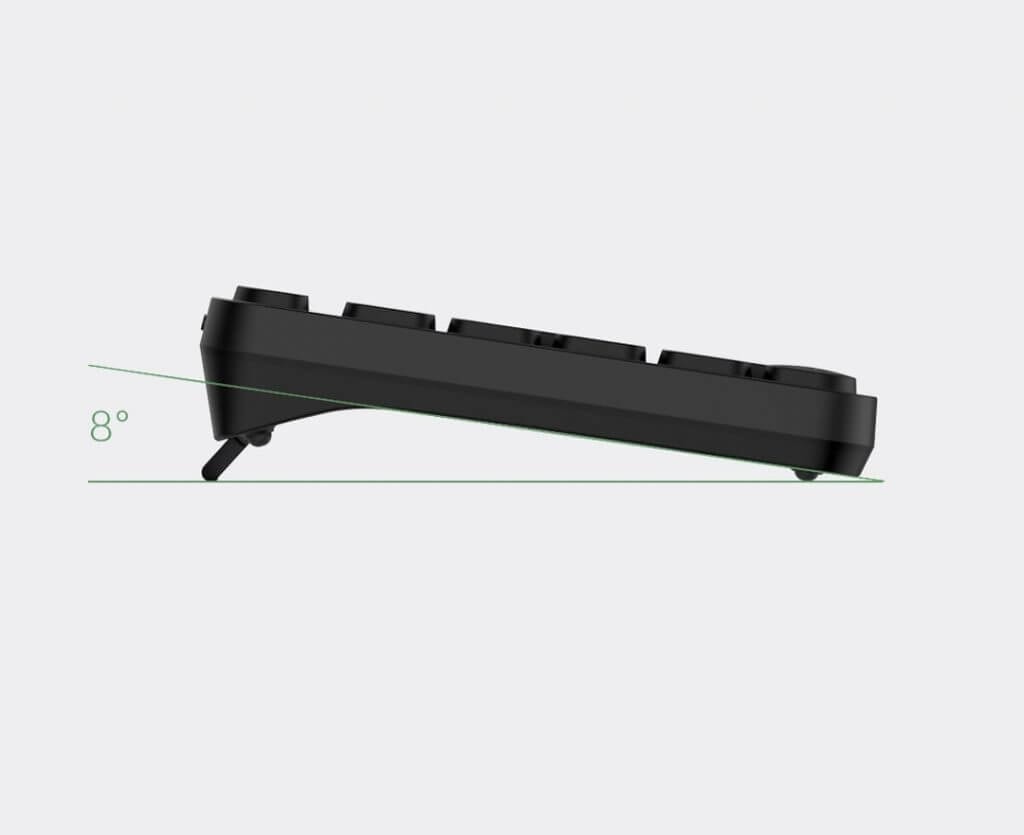 Bộ Bàn Phím Kèm Chuột Không Dây Xiaomi Sản phẩm này được trang bị góc nghiêng 4º và 8º tiện dụng đem đến sự thoải mái