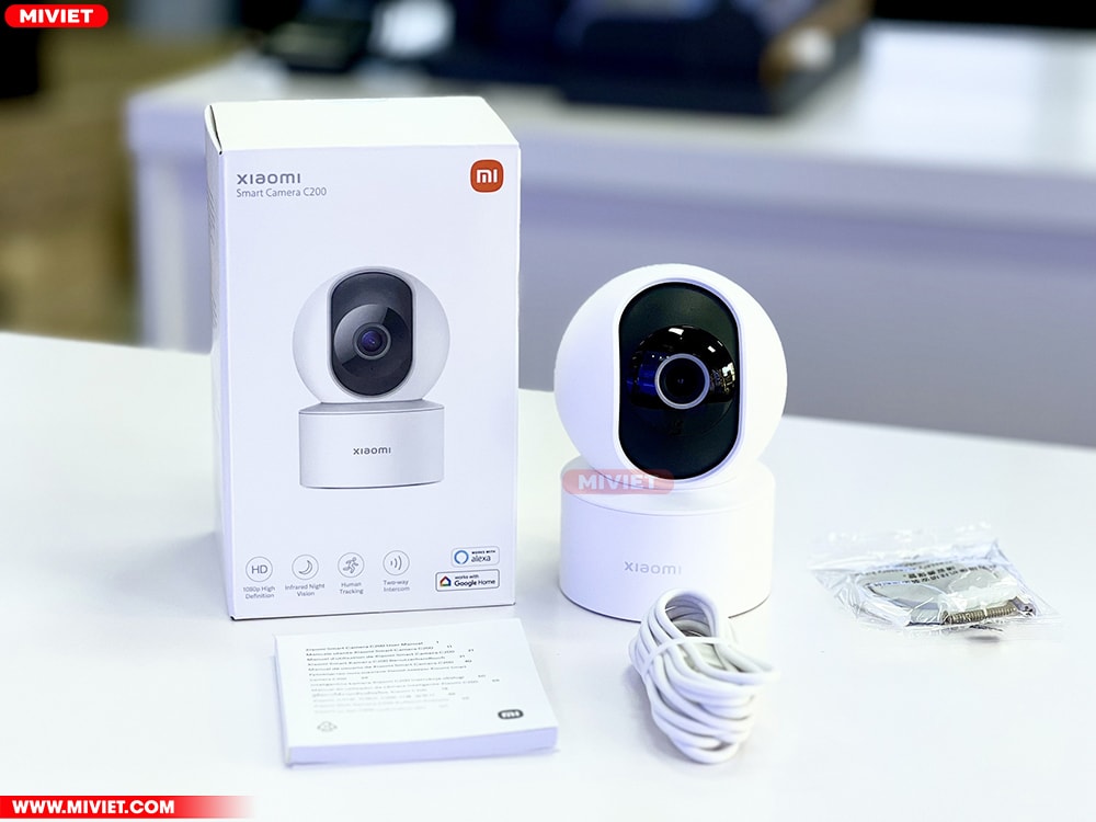 Camera giám sát Xiaomi 360 1080p C200 - Quốc Tế - Chính Hãng - Best Seller Bộ sản phẩm Camera IP WiFi giám sát PTZ Xiaomi C200 - Phiên bản 2023
