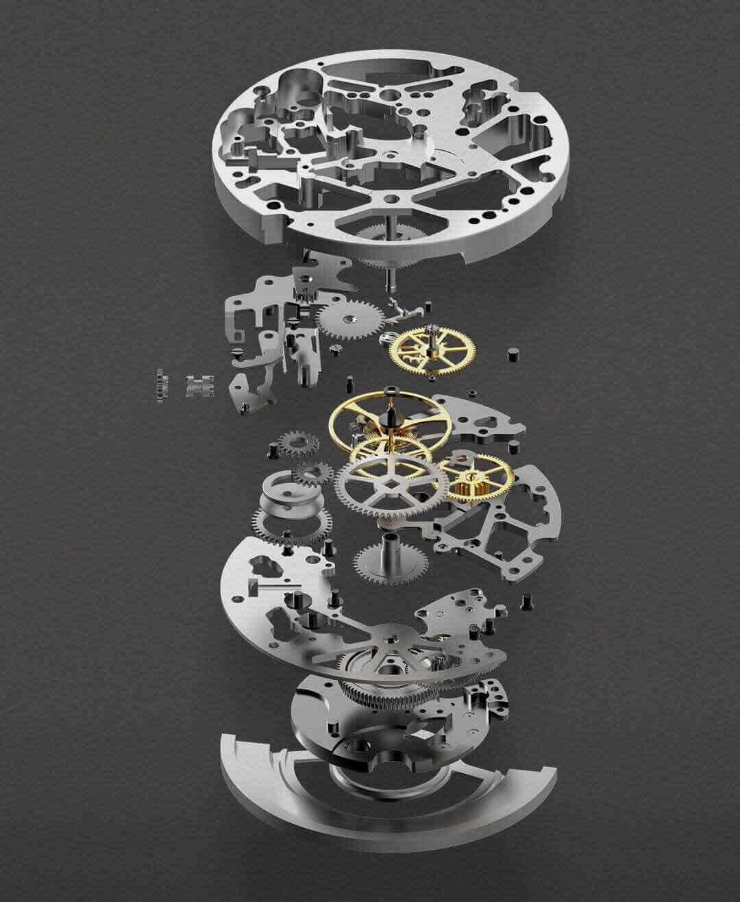 Đồng hồ cơ Xiaomi My Sản phẩm nổi bật với các chuyển động cơ học của các bánh răng một cách đồng bộ và mạnh mẽ