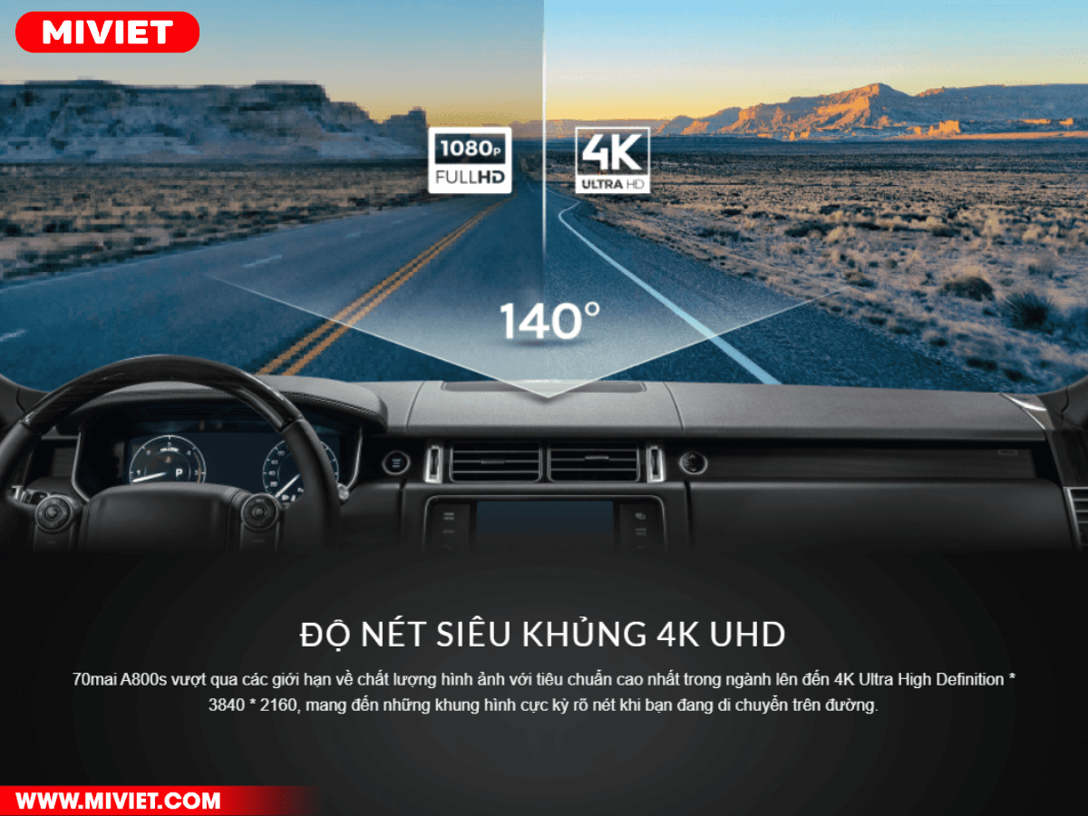 Camera hành trình 70mai A800S 4K - Bản Quốc Tế Camera hành trình 70mai A800S 4K - Bản Quốc Tế