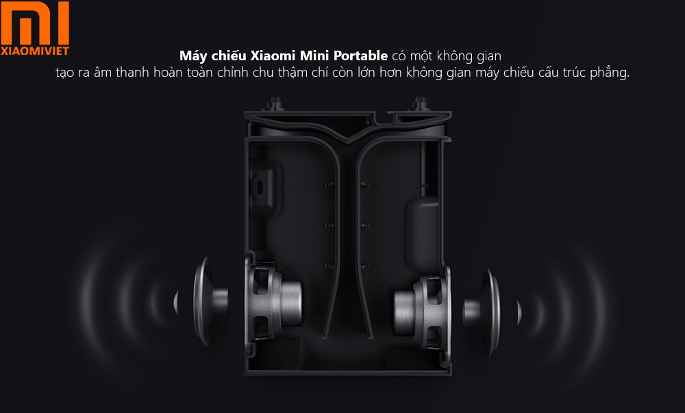 Máy chiếu Xiaomi 4K Mini Portable - Mi Smart Compact Projector 2 - Quốc Tế Chính Hãng Máy chiếu Xiaomi Mini Portable có một không gian tạo ra âm thanh hoàn toàn chỉnh chu