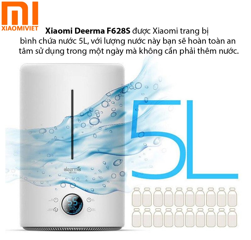 Máy Phun Sương Tạo Ẩm Deerma F628S Bình chứa nước dung tích lớn (5L)