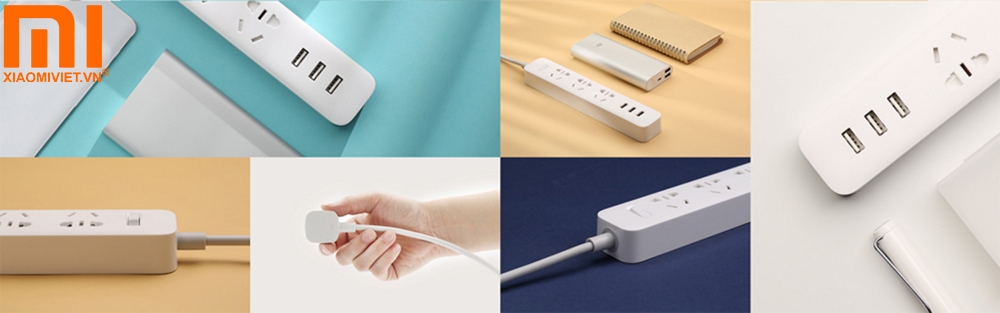 Ổ cắm điện Xiaomi Power Strip (3 cổng 3 USB) - XMCXB01QM (15W) Xiaomi Mi Power Strip đa tính năng