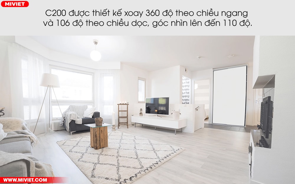 Camera giám sát Xiaomi 360 1080p C200 - Quốc Tế - Chính Hãng - Best Seller Thiết kế xoay 360 cho góc nhìn toàn diện