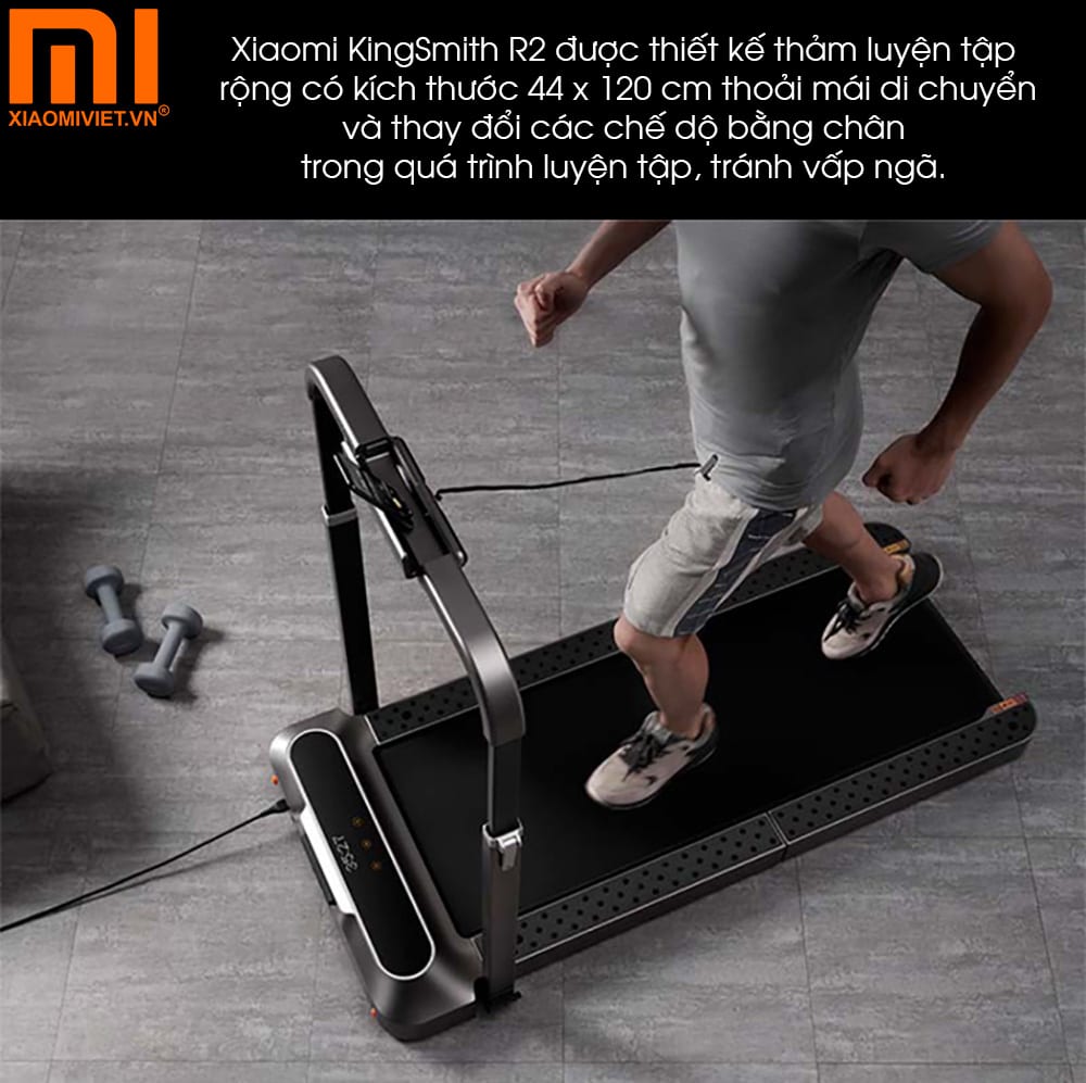 Máy chạy bộ Xiaomi Kingsmith R2 - Quốc Tế - BH 24 Tháng - Chính Hãng - Full VAT Diện tích thảm rộng, thoải mái di chuyển