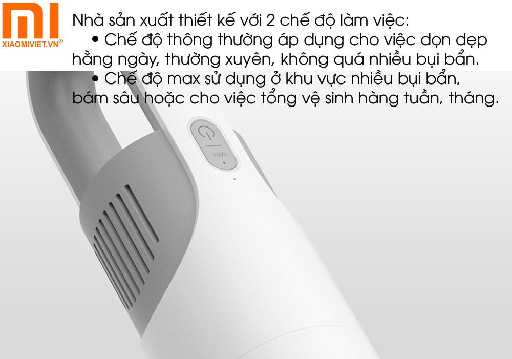 Máy hút bụi cầm tay Xiaomi MI Vacuum Cleaner Light - MJWXCQ03DV 2 chế độ, đáp ứng mọi nhu cầu làm sạch