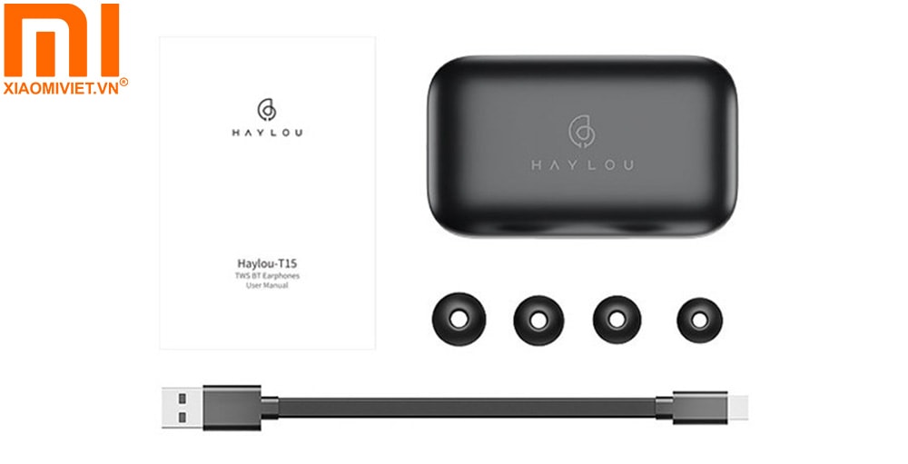 Tai nghe Bluetooth True Wireless Xiaomi Haylou T15 Trọn bộ sản phẩm Tai nghe Xiaomi Haylou T15