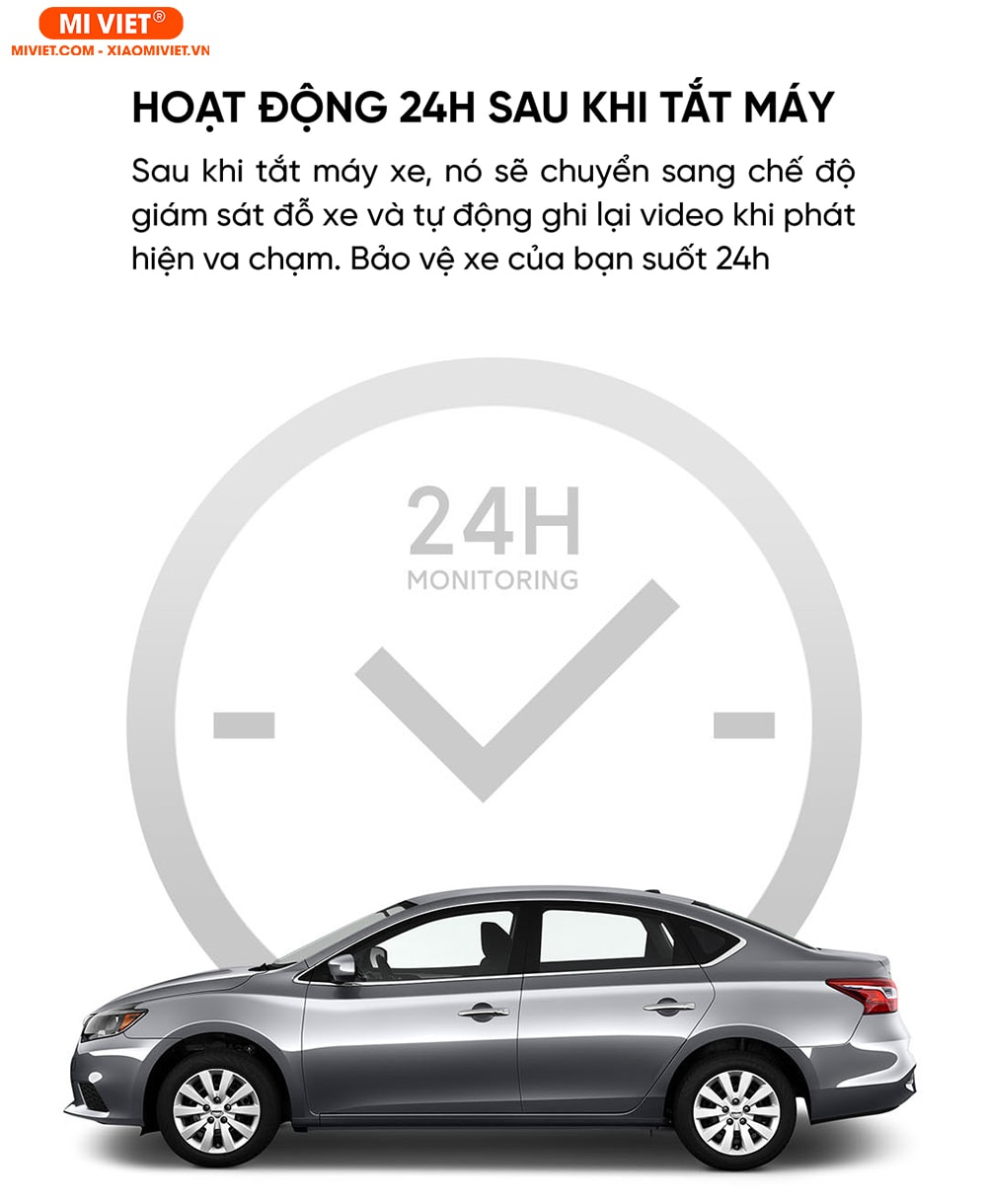 Camera hành trình xe hơi 70mai Dash Cam Pro Plus A500S - Quốc tế - Camera trước - BH 24 Tháng Bảo vệ xe 24 giờ trong bãi đỗ