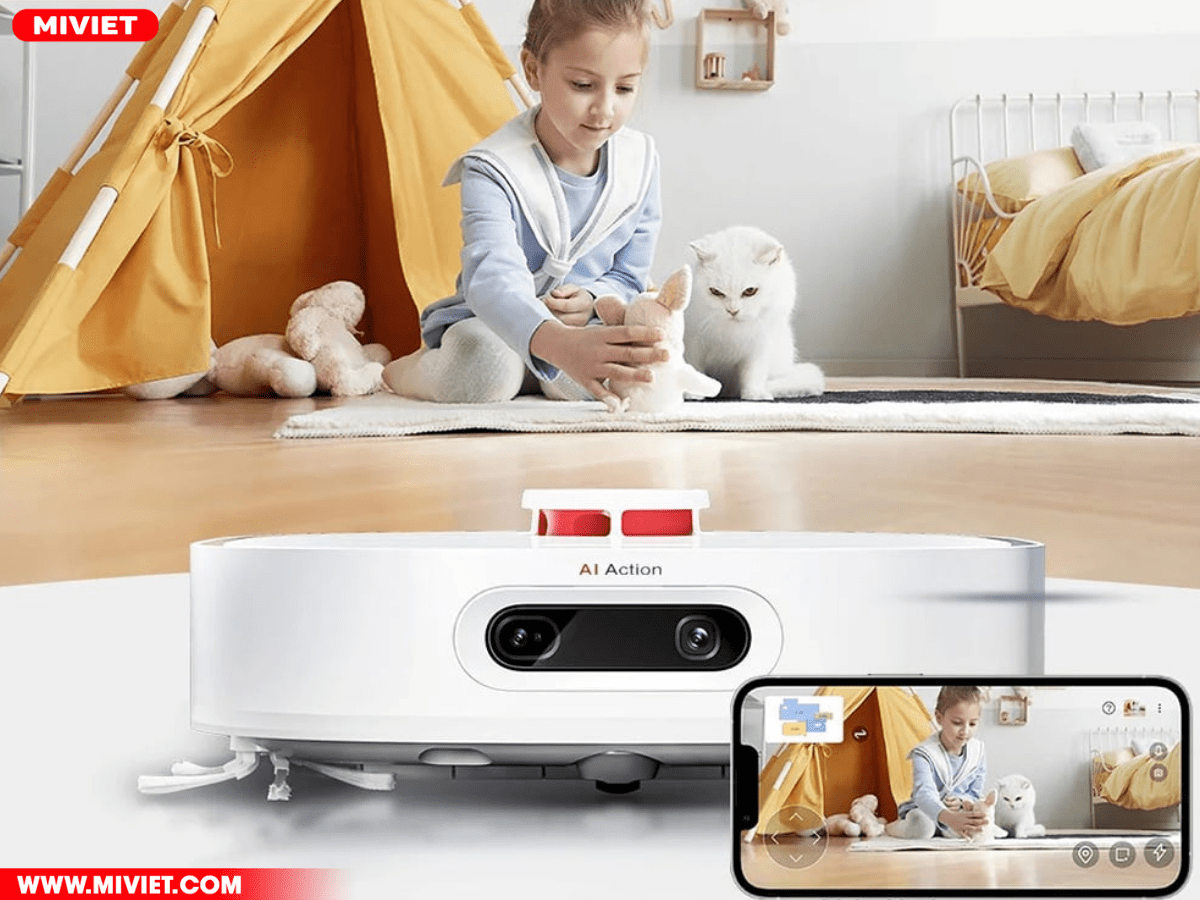 Robot hút bụi lau nhà Dreame Bot W10 Pro - Tự động giặt giẻ, sấy khô - Camera AI - Bản quốc tế Camera RGB theo dõi theo thời gian thực