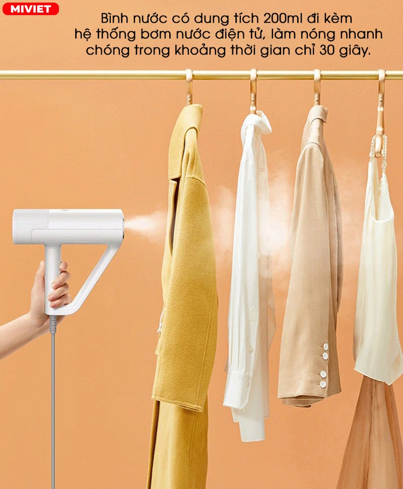 Bàn ủi hơi nước cầm tay Deerma DEM-HS100 Bình nước 200ml, làm nóng nhanh sau 30 giây