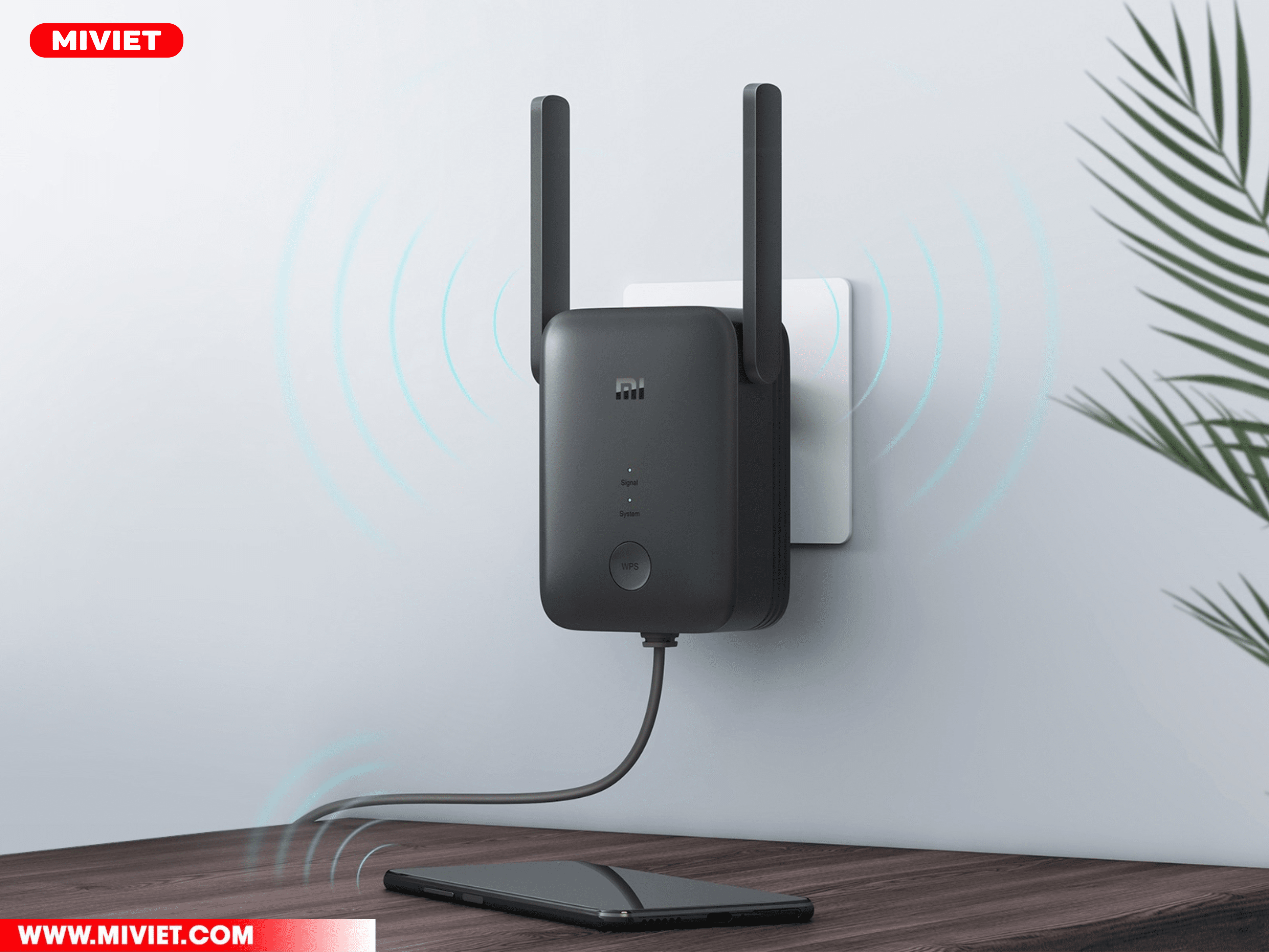 Bộ kích sóng Mi WiFi Range Extender AC1200 EU Ghép nối mạng có dây thông qua bộ kích sóng
