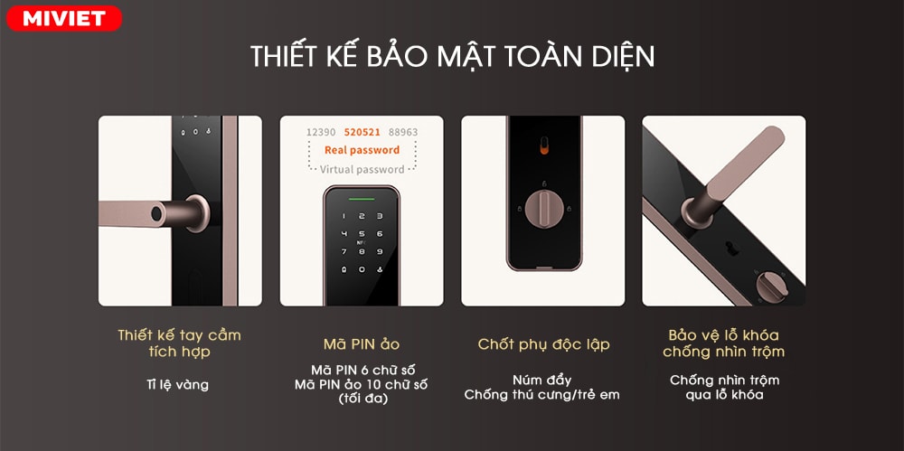 Khóa Cửa Thông Minh Xiaomi Lockin Smart Lock X1 - Bản Quốc Tế - Chính hãng - Đã bao gồm lắp đặt Bảo mật an toàn cho người dùng