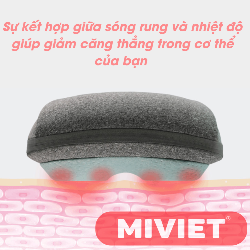 Gối massage nhiệt không dây Leravan LF-YK006 Gối massage nhiệt Xiaomi Leravan LF-YK006 kết hợp giữa sóng rung và nhiệt độ nóng tăng hiệu quả massage