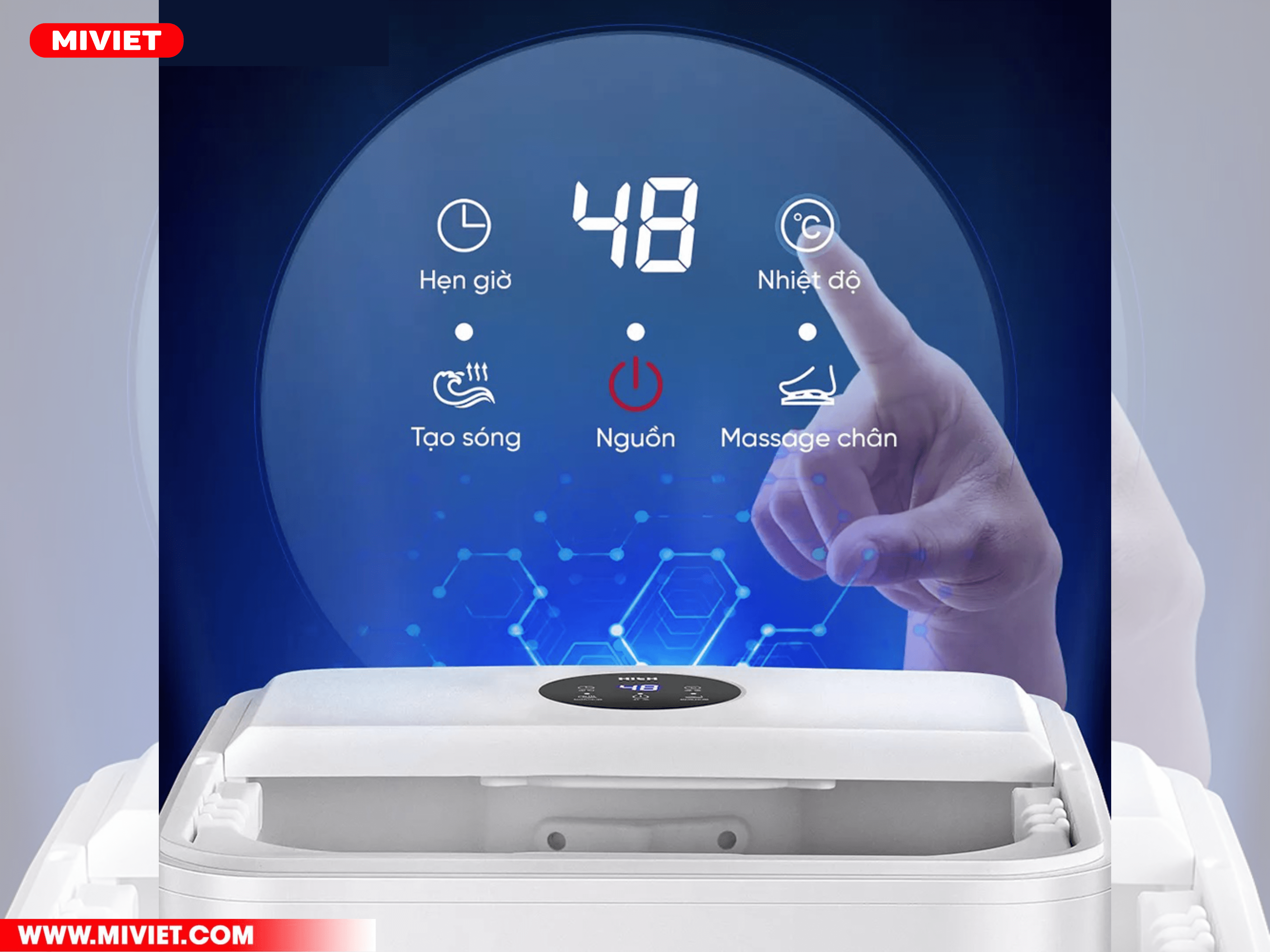 Máy massage ngâm chân Xiaomi HITH ZMZ-X5 - Chính hãng Màn hình cảm ứng điều khiển chống nước