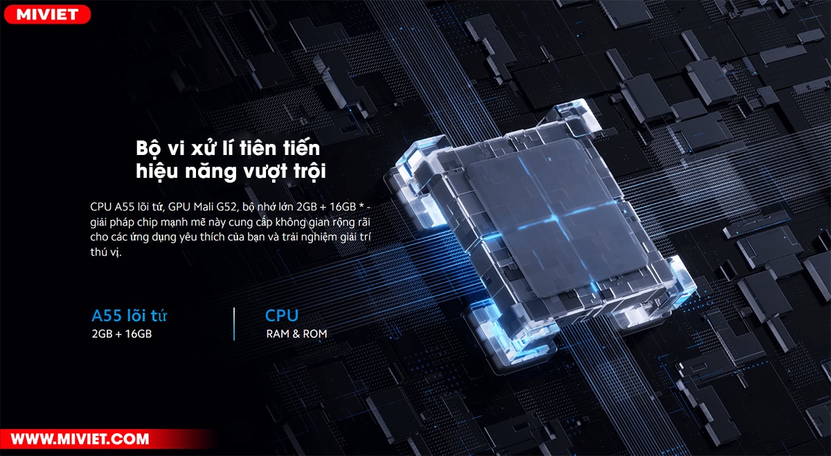 Smart Tivi Xiaomi A2 58 inch - Bản Quốc Tế - Chính Hãng Xiaomi Việt Nam - BH 24 Tháng - Full VAT Bộ vi xử lí tiên tiến, hiệu năng vượt trội
