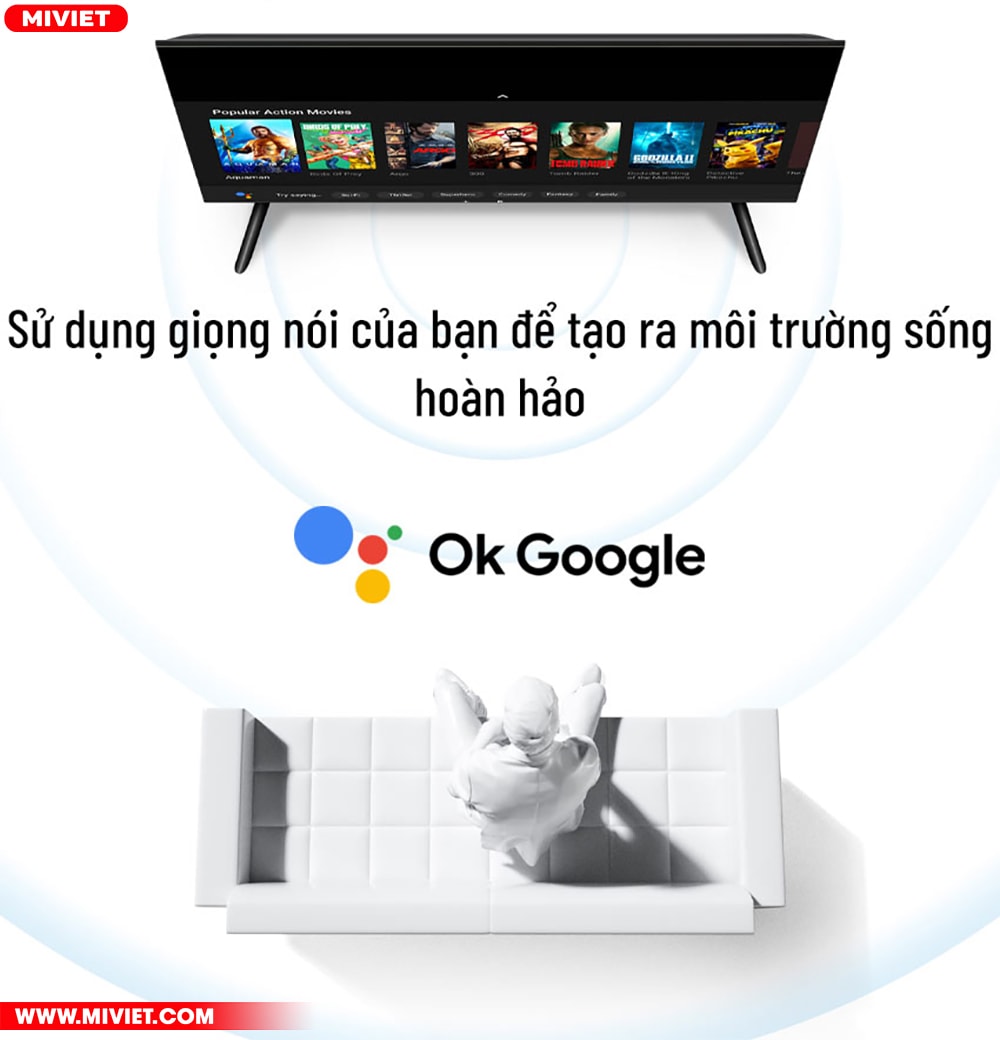Smart tivi Xiaomi P1 43 inch – Bản Quốc Tế - Chính Hãng Xiaomi Việt Nam - BH 24 Tháng - Full VAT Điều khiển bằng giọng nói dễ dàng