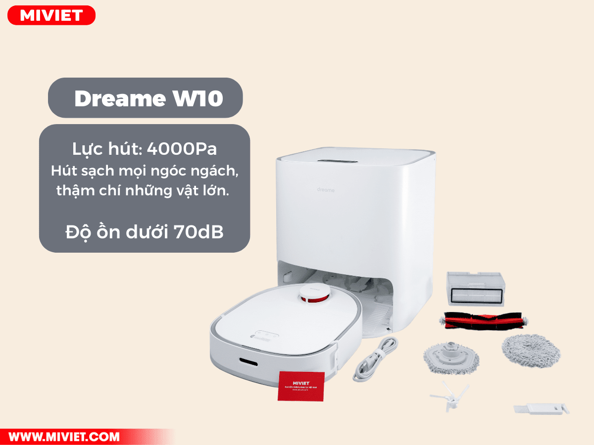 So sánh robot hút bụi Dreame W10 và Roborock G10 So sánh robot hút bụi Dreame W10 và Roborock G10