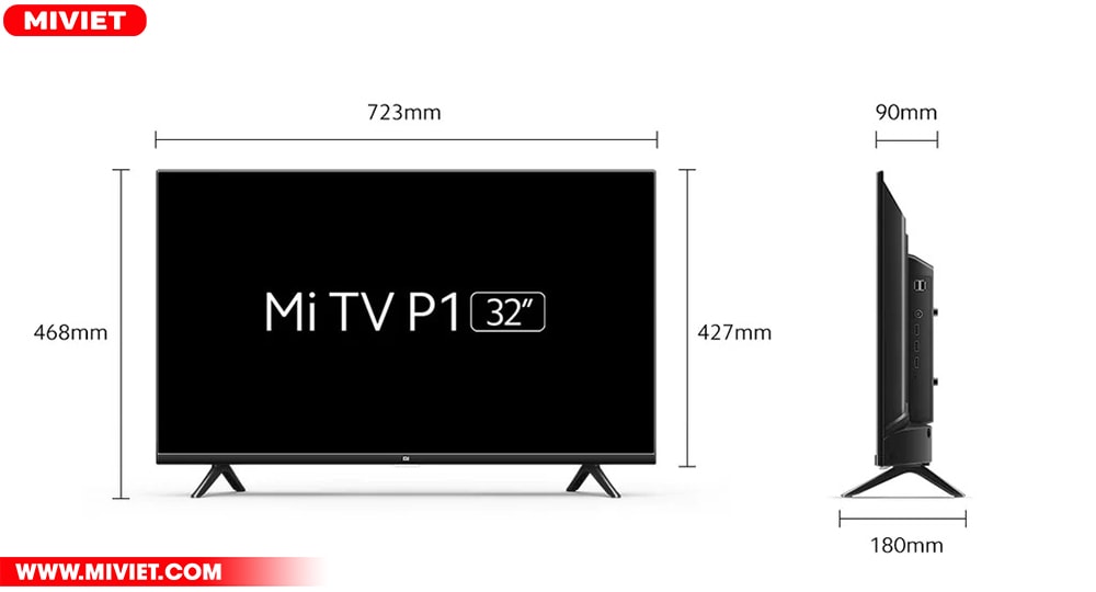 Smart Tivi Xiaomi P1 32 inch - Phiên bản Quốc Tế - 2022 Kích thước chuẩn Smart Tivi Xiaomi P1 32 inch