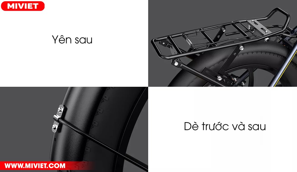 Xe đạp trợ lực điện Ado A20XE Một số phụ kiện an toàn trang bị theo xe
