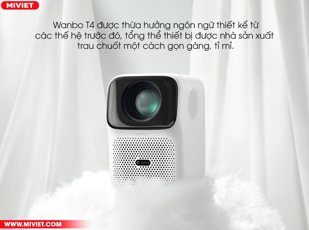 Máy chiếu thông minh Xiaomi Wanbo T4 - Tự Động Lấy Nét - New 2024 Thiết kế nhỏ gọn với đường nét bo cong tinh tế