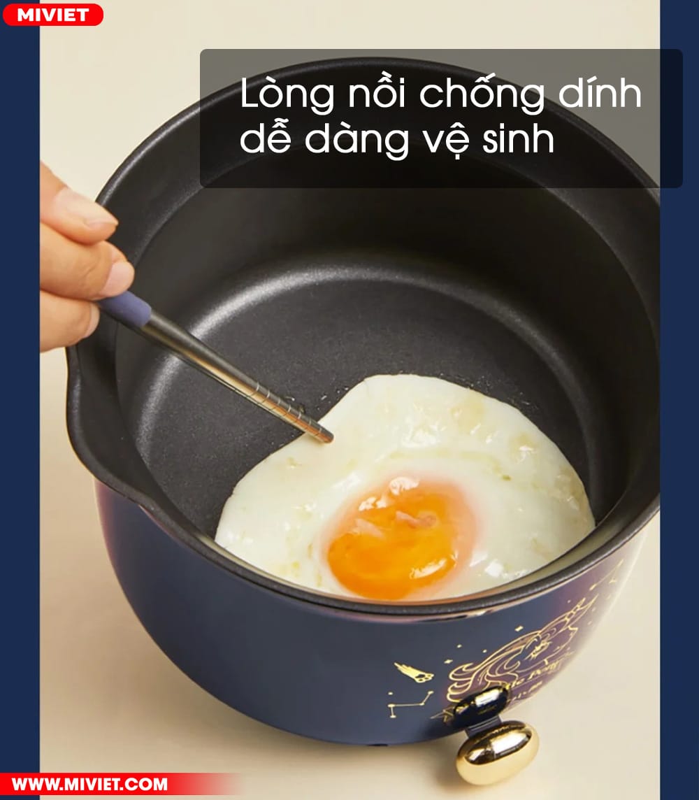 Nồi điện đa năng Bear DRG-E12A1 - Tiếng Anh - HDSD Tiếng Việt Lòng nồi chống dính dễ dàng vệ sinh