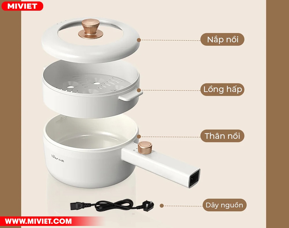 Nồi điện đa năng Bear DRG-P16M2 - Tiếng Anh - HDSD Tiếng Việt Bộ sản phẩm nồi điện đa năng Bear DRG-P16M2