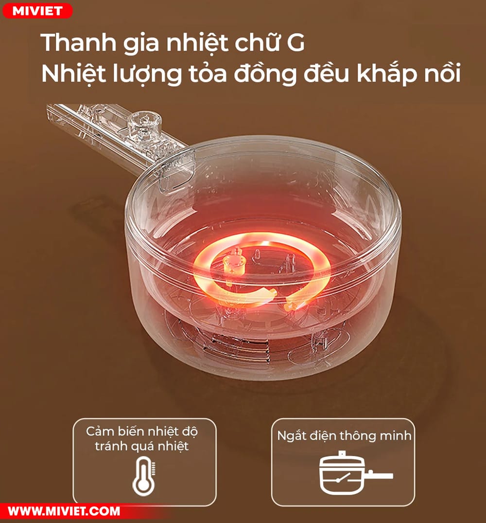 Nồi điện đa năng Bear DRG-P16M2 - Tiếng Anh - HDSD Tiếng Việt Gia nhiệt nhanh, tự ngắt khi quá nhiệt