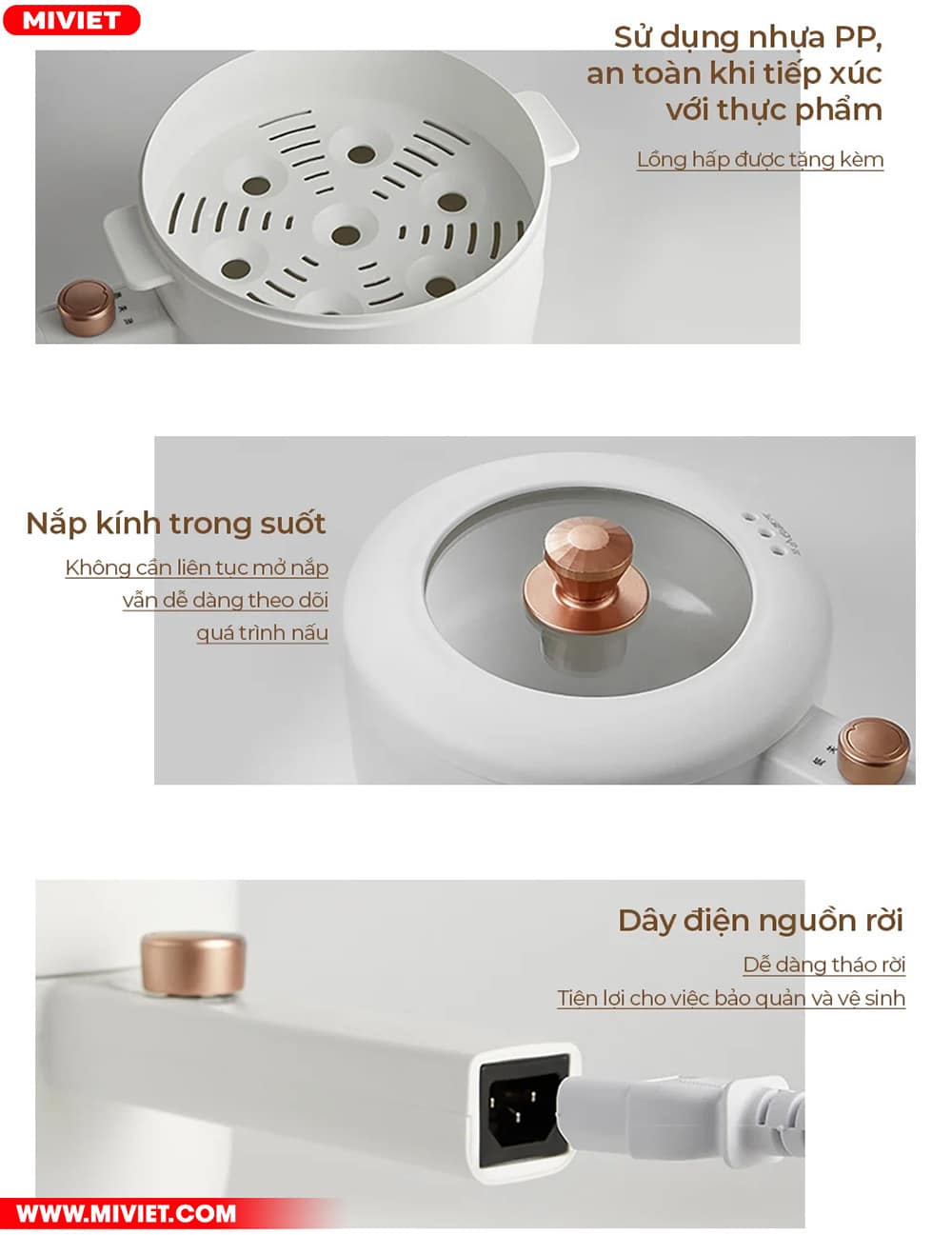 Nồi điện đa năng Bear DRG-P16M2 - Tiếng Anh - HDSD Tiếng Việt Hoàn thiện chỉnh chu mang đến sự tiện nghi cao nhất