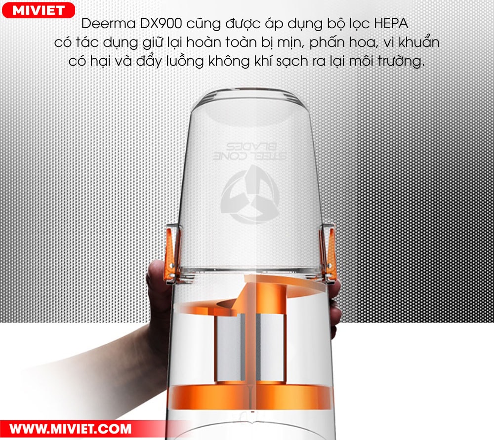 Máy hút bụi cầm tay Deerma DX900 Bộ lọc HEPA thế hệ mới