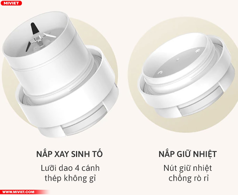 Máy xay sinh tố cầm tay Deerma NU90 Tính năng 2 trong 1 đầy tiện nghi