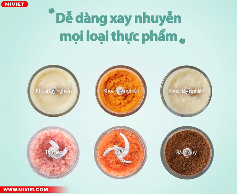 Máy xay thực phẩm mini Bear QSJ-B01P1 - Tiếng Anh - HDSD Tiếng Việt Đa dạng chế biến, xay nhuyễn các loại thực phẩm