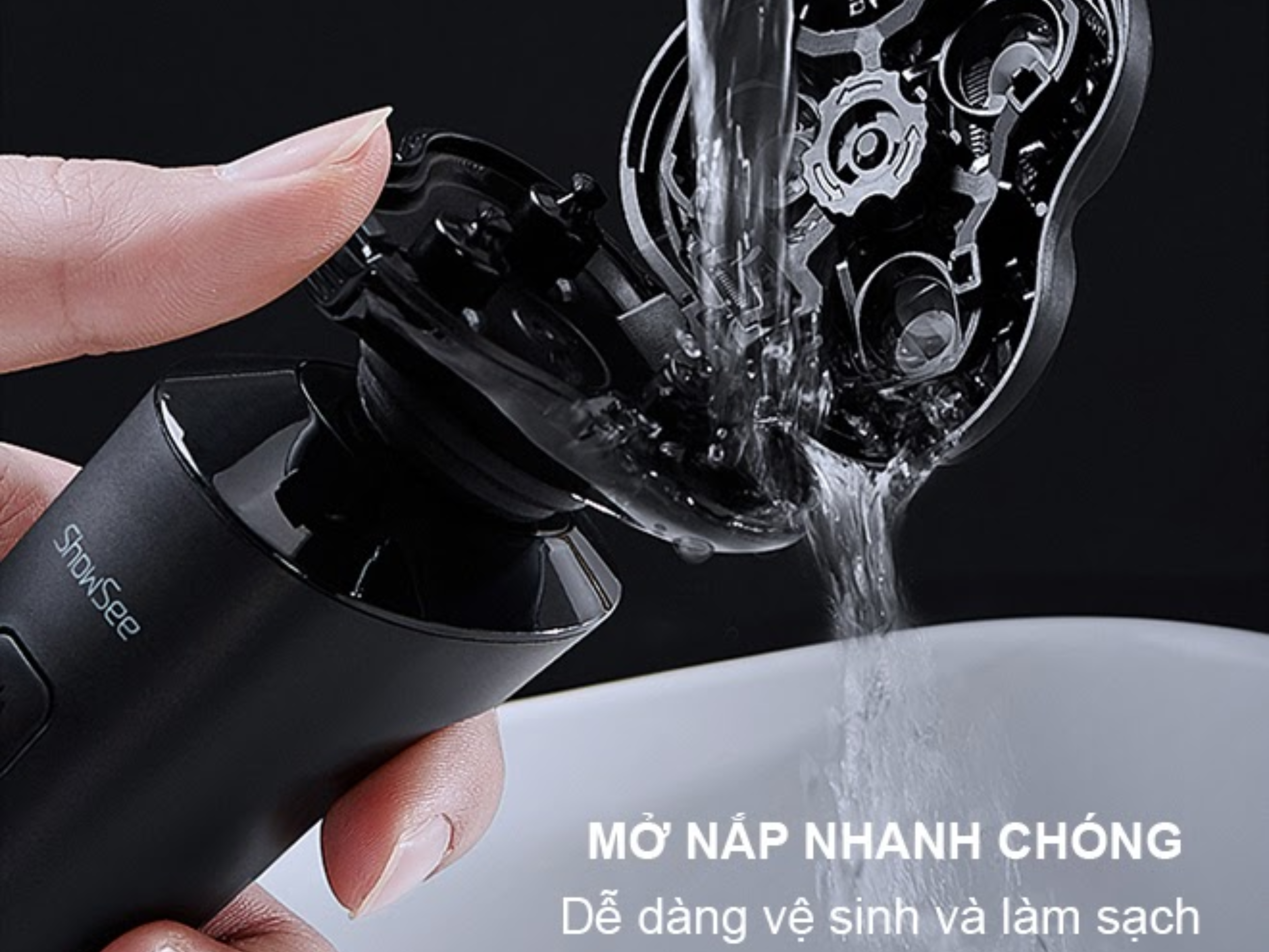 Máy cạo râu Xiaomi Showsee F303-BK Hệ thống chống nước của máy cạo râu ShowSee F303-BK đạt chuẩn IPX7