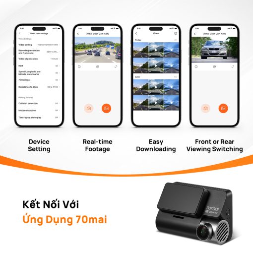Camera hành trình 70mai A810S 4K (Full cam trước và sau) kèm thẻ nhớ - New 2023