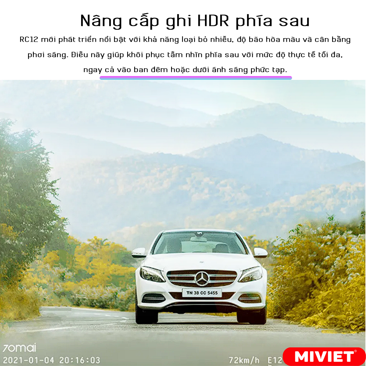 Camera hành trình 70mai A810S 4K (Full cam trước và sau) kèm thẻ nhớ - New 2023 Camera A810s 4K - Nang cap HDR