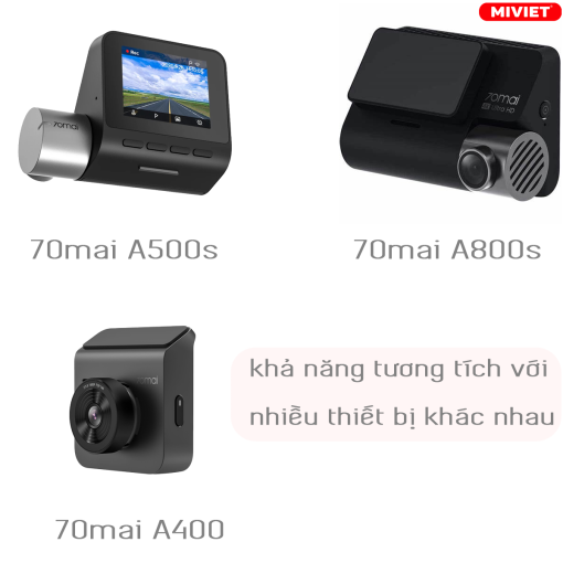 Khả năng tương thích với nhiều thiết bị trước đó như 70mai A500S, 70mai A800S, 70mai A400, ….