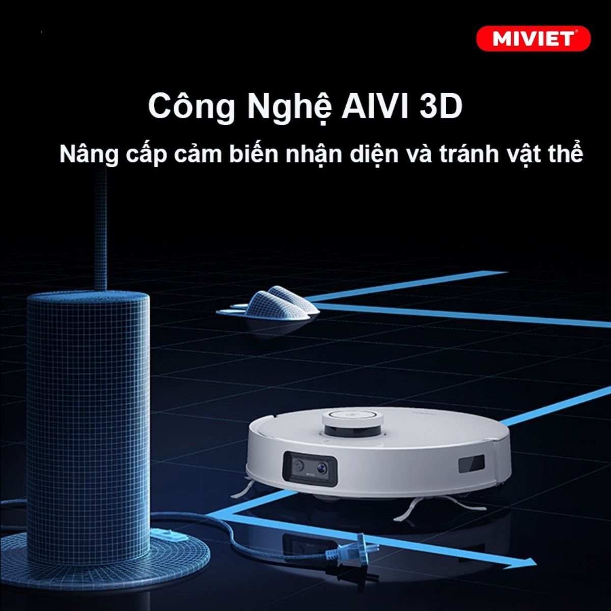 Robot hút bụi lau nhà Ecovacs T10 Turbo - Quốc Tế - BH 24 Tháng Cong nghệ AIVI 3D