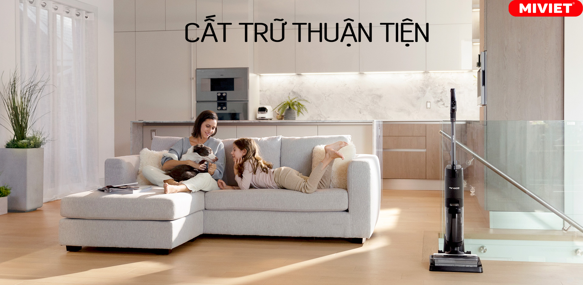 Máy Hút Bụi Lau Sàn Khô Ướt Tineco FLOOR ONE S7 Pro - Bản Quốc Tế - BH 12 Tháng Đế cắm tối giản giúp bạn cất giữ máy hút bụi lau sàn và phụ kiện thuận tiện