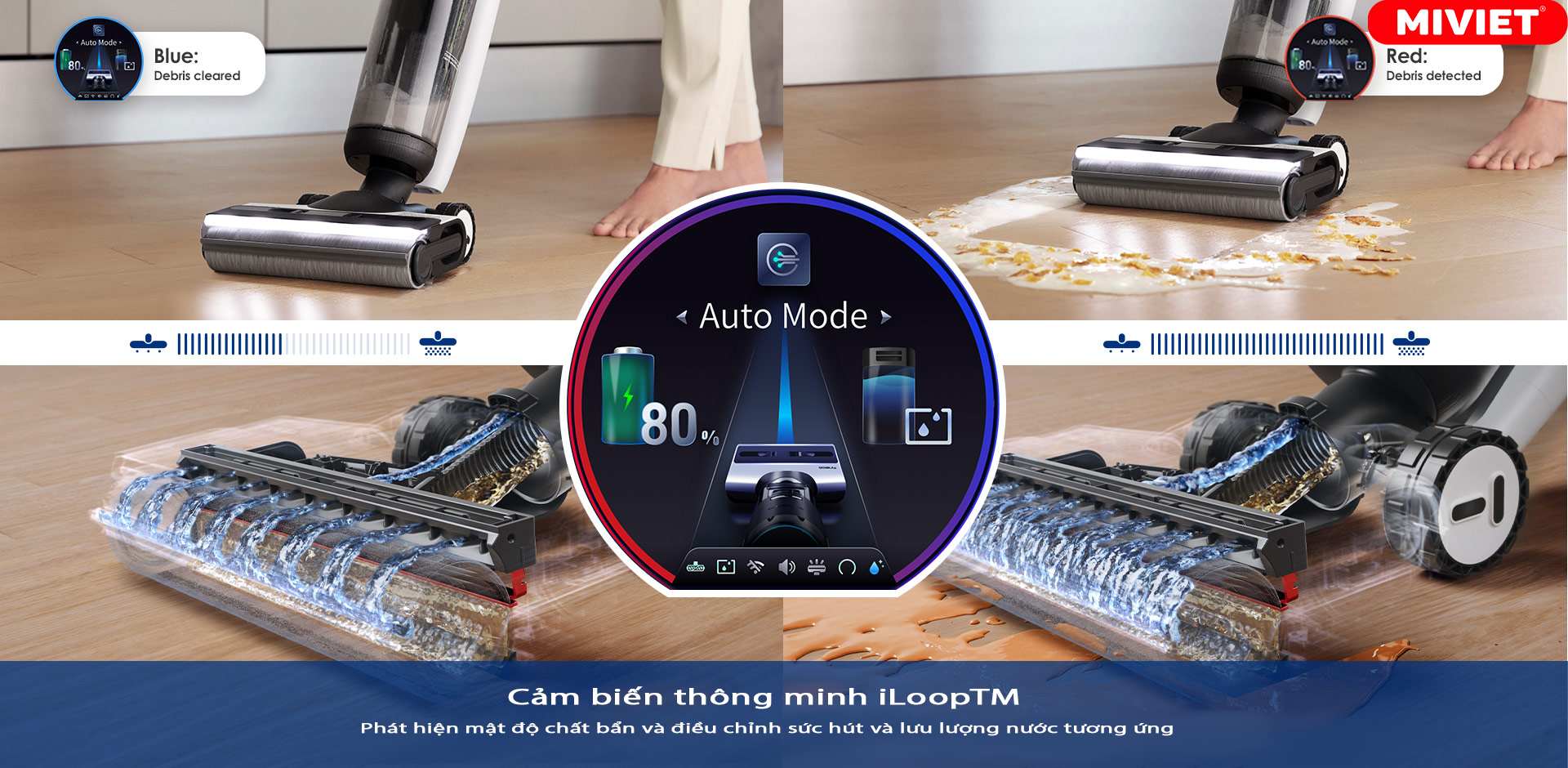 Máy Hút Bụi Lau Sàn Khô Ướt Tineco FLOOR ONE S7 Pro - Bản Quốc Tế - BH 12 Tháng Cảm biến thông minh Iloop - tăng hiệu quả làm sạch