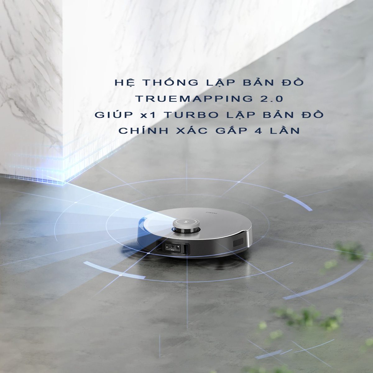 Robot Hút Bụi Lau Nhà Ecovacs X1 Turbo – Bản Quốc Tế – BH 24 Tháng Hệ thống lập bản đồ TrueMapping 3D 2.0