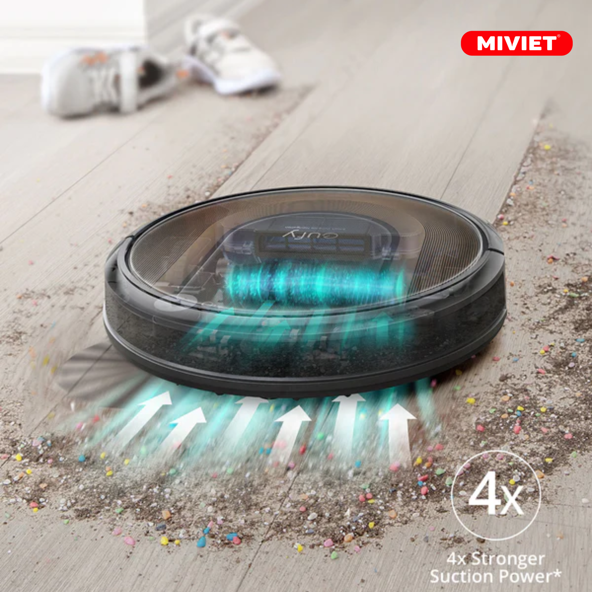 Robot Hút Bụi Lau Nhà Eufy Robovac G30 Hybrid - Bản Quốc Tế - BH 12 Tháng Lực hút mạnh mẽ lên đến 2000Pa