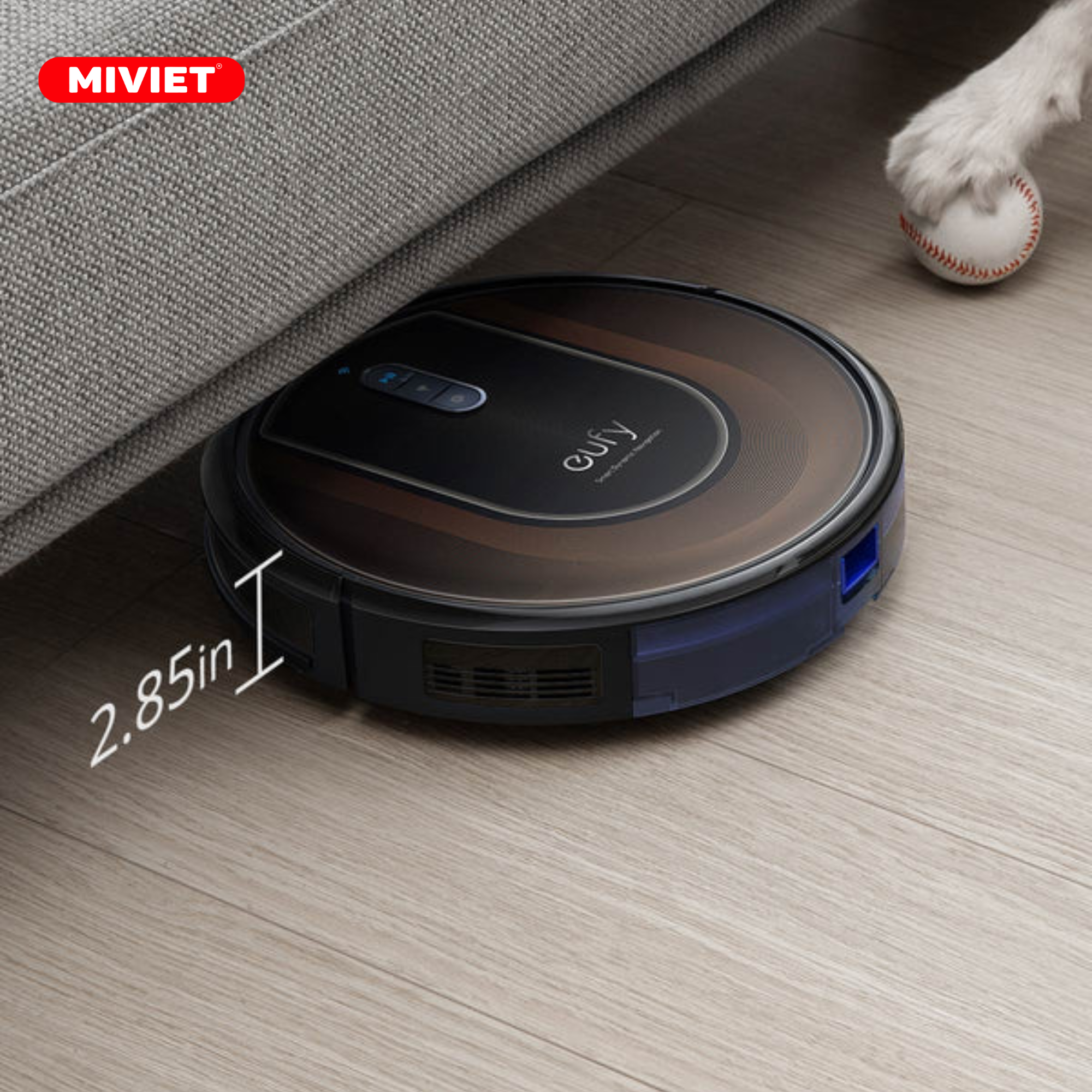 Robot Hút Bụi Lau Nhà Eufy Robovac G30 Hybrid - Bản Quốc Tế - BH 12 Tháng Thiết kế mỏng nhẹ chỉ 7.3cm