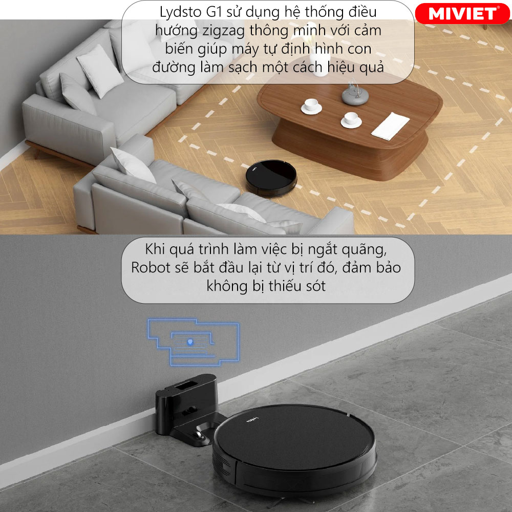 Robot Hút Bụi lau nhà Lydsto G1 - Bản Quốc Tế - BH 12 Tháng Robot thông minh - điều hướng linh hoạt