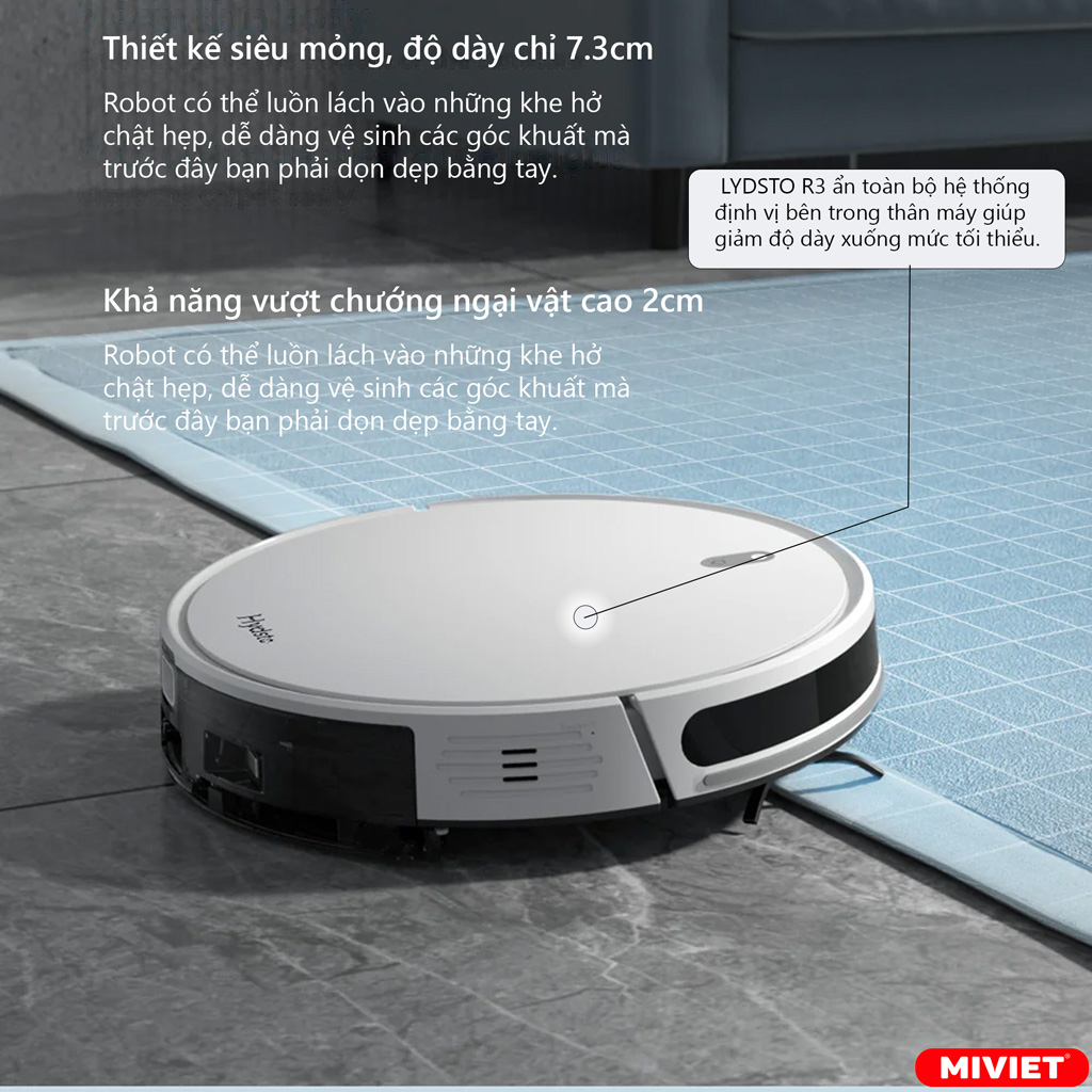 Robot hút bụi lau nhà Xiaomi Lydsto R3 - Bản Quốc Tế - BH 12 Tháng Cảm biến thông minh, làm việc hiệu quả