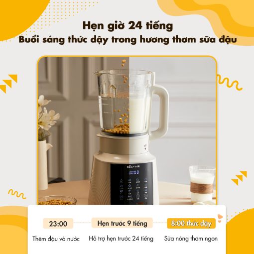 Máy làm sữa hạt đa năng Bear PBJ-C16Q8 (1,5 lít) - Hàng chính hãng - Tiếng Anh/Việt - BH 18 tháng - Full VAT