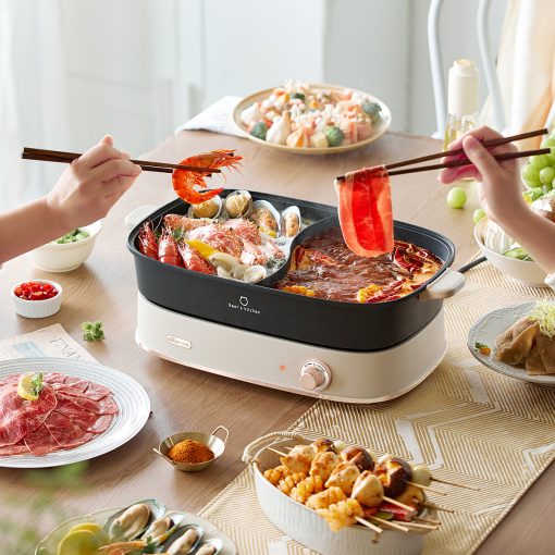 Nồi lẩu hai ngăn Bear DHG-D65A1 - Hàng chính hãng - Tiếng Anh/Việt - BH 18 tháng - Full VAT