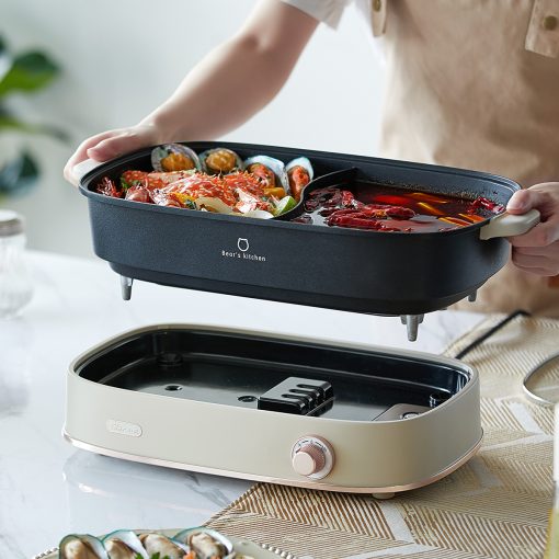 Nồi lẩu hai ngăn Bear DHG-D65A1 - Hàng chính hãng - Tiếng Anh/Việt - BH 18 tháng - Full VAT