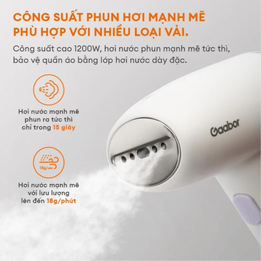 Bàn ủi hơi nước cầm tay Gaabor GS1200M-WH01A công suất mạnh mẽ
