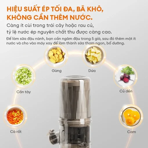 Máy ép chậm đa năng Gaabor FP1M-WH01A không cần thêm nước