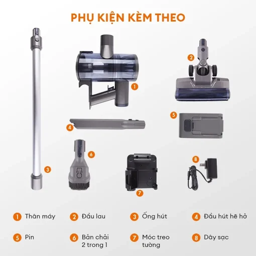 Đầu lau máy hút bụi không dây Gaabor VCL10E-BK01A